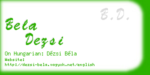 bela dezsi business card